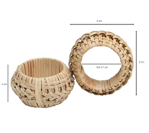 Anneaux de serviette ronds en rotin naturel tressé, anneaux de serviette de Pâques, porte-serviettes bohèmes pour une décoration de table élégante, décoration de mariage - Product Image 3
