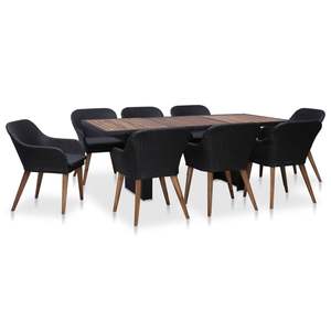 Conjunto de Comedor para Jardín en Negro y Gris Oscuro - Product Image 1