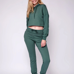 เสื้อฮู้ดครอปท็อปผู้หญิง ผ้าคอตตอนผสม เนื้อผ้าระบายอากาศ น้ำหนักเบา เหมาะสำหรับสตรีทแวร์ ออกกำลังกาย และใส่ในชีวิตประจำวัน - Product Image 4