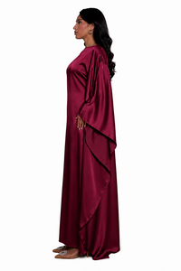 Nueva Abaya Maxi Informal Personalizada, Estilo Kaftan de Tela Elegante de Seda Satén, Corte Holgado para Mujer - Product Image 3