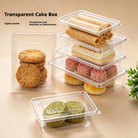 Boîtes à pâtisserie, boîtes à gâteaux, contenants alimentaires BOHE, forme rectangulaire, matériaux recyclables en PET, pour gâteaux, mousses, bonbons