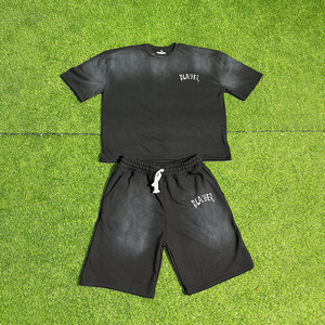 ชุดเสื้อยืดและกางเกงขาสั้นผู้ชายฤดูร้อนปี 2026 แบบสั่งทำพิเศษ ขนาดใหญ่พิเศษ ระบายอากาศได้ดี แห้งเร็ว ป้องกันรังสียูวี สีพื้น พร้อมสีที่สามารถปรับแต่งได้ - Product Image 4