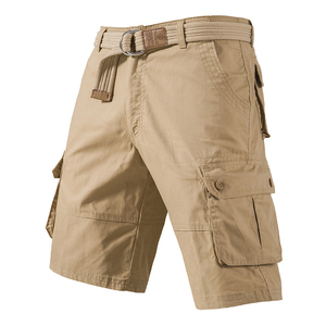<b>Men's</b> <b>Brown</b> <b>Cargo</b> Shorts Midweight Canvas Multiple Pockets Breathable Casual Summer Style Button Fly - Product Image 6