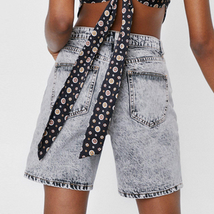 Shorts de Mezclilla con Lavado Ácido para Mujer, Shorts Anchos y Holgados al por Mayor, Ropa Casual Urbana Personalizada, Marca Privada OEM - Product Image 6