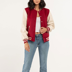 Nouvelle veste varsity respirante pour femme, très tendance, personnalisable avec logo brodé, veste varsity unie pour femme. - Product Image 4