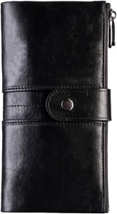 Portefeuille long léger pour homme avec fermeture à bouton-pression, logo personnalisé, OEM, haute qualité, prix de gros, cuir véritable, tendance - Product Image 6