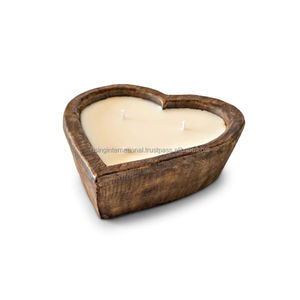 \Wholesale Price Customized Designed <b>Heart</b> <b>Shaped</b> Wooden Handcrafted Decorative Scented Candle <b>Bowls</b> Manufacturer - Product Image 6