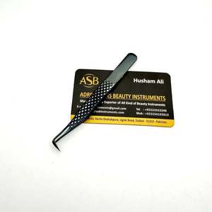 Pince à épiler 90 degrés ultra-fine pour volume, en acier inoxydable noir, avec logo personnalisé, instrument de beauté pour extensions de cils - Product Image 3
