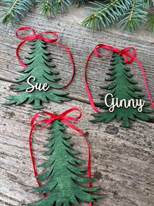Adorno Navideño de Madera para Árbol de Navidad, Corte Láser, Cinta Roja, Decoración Festiva para Mesa, Decoración del Hogar, Estilo Tradicional, Tema Invernal - Product Image 5
