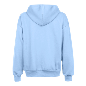 Sudadera con Capucha y Cierre de Cremallera para Mujer, Color Sólido, Manga Larga, 100% Algodón Felpa, Ropa Casual de Invierno/Otoño, Corte Regular, Sin Forro - Product Image 2