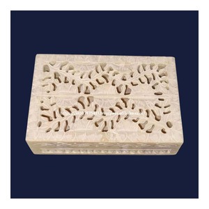 Beautiful Rectangular Soapstone Jewelry Boxes 15 X 10 cm Thanksgiving Gift Box 6 X 4 <b>Stone</b> Carved Boxes <b>Stone</b> Crafts - Product Image 4