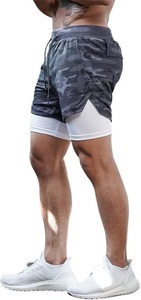Double <b>Layer</b> Short With Visible Under <b>Layer</b> <b>Mid</b> Length Along 6 Inch Phone Pocket All Over Sublimation Printed Camo Men Short - Product Image 5