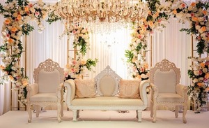 Wedding Wooden Carved Sofa Set Teak Wood Wedding Sofa Sets Heavy Carving Wooden Sofa Set - Product Image 2