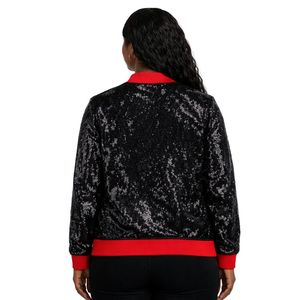 Giacca con Paillettes Nera Delta Sigma Theta per Donne, Vestibilità Comoda, Tessuto Premium, Abbigliamento Casual per Confraternite Greche - Product Image 2