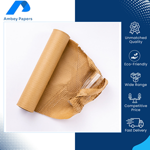 Fournisseur indien vendant du papier nid d'abeille personnalisé avec logo, résistant aux chocs, recyclable, en pâte de bois, finition lisse, pour emballage protecteur - Product Image 6