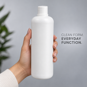 ขวด HDPE พรีเมียมขนาด 500 มล. พร้อมฝาเกลียวแบบเรียบ |   ภาชนะบรรจุภัณฑ์สำหรับใช้ในครัวเรือนที่ทนทานสำหรับทำความสะอาด ผลิตภัณฑ์ดูแลส่วนบุคคล และการใช้งานในชีวิตประจำวัน - Product Image 2