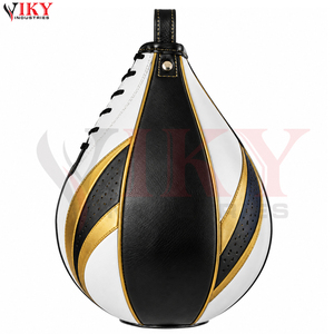 Venta al por Mayor de Balones de Entrenamiento de Boxeo de Primera Calidad, Cosidos a Mano, con Acabado de Lujo en Negro, Blanco y Dorado, Marca Privada OEM, Multipanel - Product Image 1