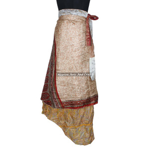 Falda Larga Reversible de Seda Mágica de 38 Pulgadas, Estilo Halter, Talla Grande, Vintage, Seda Mágica de 38 Pulgadas, Halter, Sari de Seda India, Hippie - Product Image 1