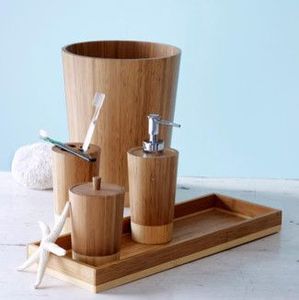 Modern Wooden Washroom <b>Accessories</b> <b>Set</b> Crafted With Natural Wood For Home Hotel Resort And Spa Decoration - Product Image 1