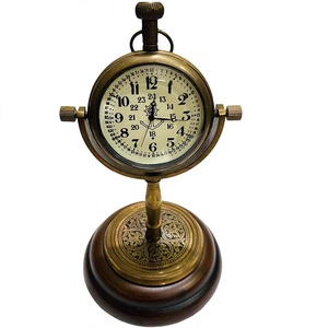 Premium Mechanical Metal Wood Battery Operated Table <b>Clocks</b> Modern Classic Design Waterproof Eco-Friendly Needle Display Alarm - Product Image 6