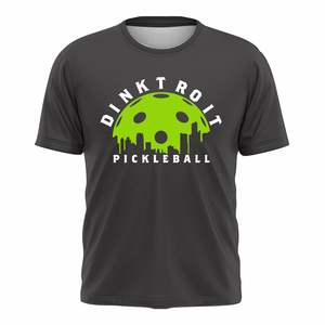 เสื้อยืดพิมพ์ลายดิจิทัลคุณภาพสูงสำหรับผู้ชาย ออกแบบโลโก้พิคเคิลบอลตามสั่ง แขนสั้น ผ้า Worsted รับผลิตแบบ OEM/ODM - Product Image 3