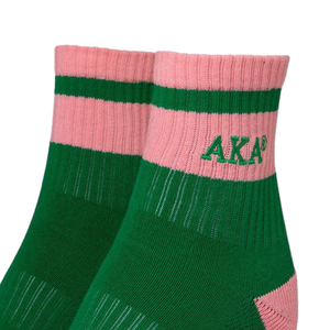 Ankle <b>Socks</b> Pink with Green Cotton Blend Ribbed Soft Breathable Stretch Athletic Casual Comfortable Daily Wear - Product Image 6