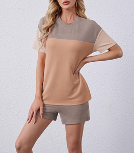 Women's Spring Summer 2-Piece <b>Set</b> Solid Color Sleeveless Casual <b>Shorts</b> & <b>Top</b> Eco-Friendly Breathable Spandex/Polyester - Product Image 2