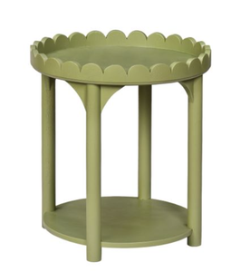 Mesa de Centro Redonda con Borde Festoneado, Mesa Auxiliar de Metal para Sala de Estar o Dormitorio - Product Image 2