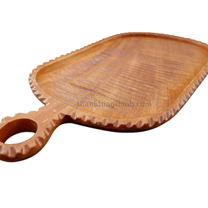 Plateau de service en bois avec poignée, motif traditionnel, pour contact alimentaire, usage résidentiel, fabriqué au Vietnam - Product Image 4