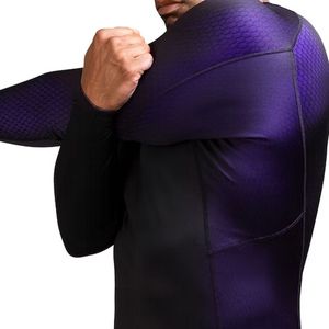 เสื้อรัดรูปแขนยาวสำหรับผู้ชาย MMA Rash Guard แห้งเร็ว ผลิตจากผ้าสแปนเด็กซ์และโพลีเอสเตอร์ สำหรับฝึกซ้อมและออกกำลังกายแบบ Mixed Martial Arts - Product Image 3