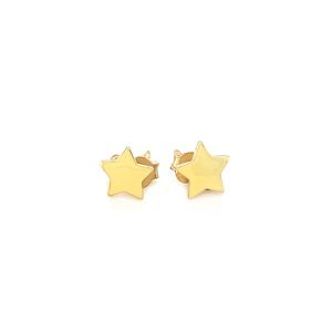 Orecchini a perno in oro giallo 14k con stelle, anelli alla moda da 6,5 mm - Product Image 2