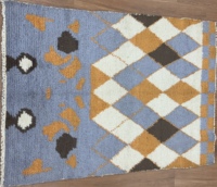 Premium Handgeknüpfter Woll-Teppich mit Marokkanischem Geometrischem Muster, Rutschfest, Hochflorig, Flauschig, 18mm Dick, für Wohnzimmer