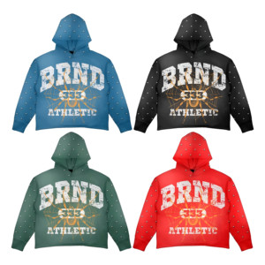 Sudadera con capucha y diseño gráfico recortado, estampado llamativo, estilo urbano atrevido, corte holgado, moderno y juvenil, un accesorio de moda. - Product Image 5