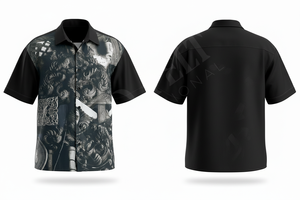 Unique Design Summer Fashion Stylish Customized Made Floral Design Dress Shirt Short Sleeve Button-<b>Down</b> Casual OEM ODM Shirts - Product Image 3