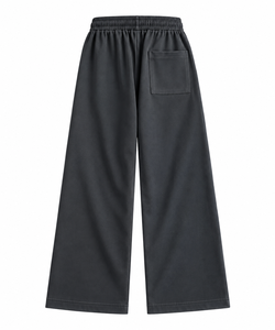 Custom Black Wide Leg Cargo Jogger Pants Multi Pocket <b>Elastic</b> <b>Waist</b> Casual Streetwear <b>Trousers</b> - Product Image 2