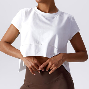 Camiseta Blanca de Verano para Mujer, Estilo Crop Top, Personalizada OEM, Holgada, de Modal y Spandex de Alta Elasticidad - Product Image 1