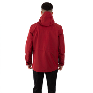 Top Trendy Premium Men's <b>Red</b> Hooded Rain <b>Jacket</b> <b>Waterproof</b> Polyester Winter Coat Casual Stand Collar Regular Fit Breathable - Product Image 2