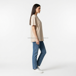 T-shirt vierge personnalisé pour femme en coton 180 g/m² avec logo imprimé, tissu jersey de haute qualité, vente en gros - Product Image 3