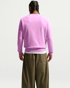 <b>Men's</b> <b>Pink</b> Crew Neck <b>Sweatshirt</b> Solid Color Regular Fit Pullover Casual Autumn Top - Product Image 3