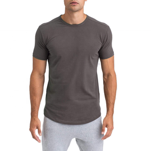 Ropa de calle de manga corta con dobladillo curvo para hombre y mujer, jersey de algodón 100%, camisetas personalizadas, camisetas de hip hop con logotipo personalizado, venta al por mayor - Product Image 1