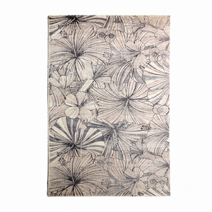 Tapis moderne en laine charbonnée ivoire, motif floral, tufté à la main, antidérapant, écologique, art botanique, épais, pour salon et chambre - Product Image 1