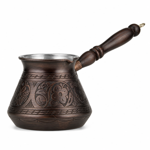 กาต้มกาแฟแบบตั้งเตา ดีไซน์ใหม่ ลายสลักทองเหลืองสไตล์ตุรกี กรีก อาหรับ  แบบเซซเว อิบริก บริกิ - Product Image 4