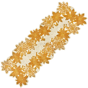 ผ้าคาดโต๊ะประดับลูกปัดสีทึบผ้าคอตตอนปักลายดอกไม้สุดหรูสำหรับงานแต่งงานงานเลี้ยงวันเกิดดีไซน์ล่าสุด - Product Image 1