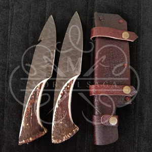 Handmade Damascus Steel Chef Knife with Natural Stag Handle – Razor Sharp <b>Kitchen</b> Knife with Leather Sheath | Custom Logo OEM - Product Image 3