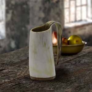 Taza de Cuerno de Búfalo Hecha a Mano, Forma Natural Tallada, Arte Rústico Coleccionable, Duradera - Product Image 4
