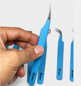 Pinzas para Extensión de Pestañas con Punta de Fibra de Acero Inoxidable, Logotipo Personalizado, Precisión de 45/90 Grados, Duraderas - Product Image 2