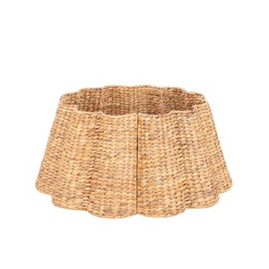 Eco Friendly Water Hyacinth Woven <b>Christmas</b> <b>Tree</b> Collar Handmade <b>Tree</b> <b>Base</b> Basket Cover Home Decor - Product Image 1