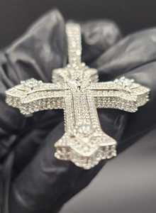 Colgante Cruzado con Incrustaciones de Diamantes, Colgante de Plata 925, Colgante de Hip Hop, Colgante Religioso, Joyería Cristiana, Regalos Bapistam - Product Image 3