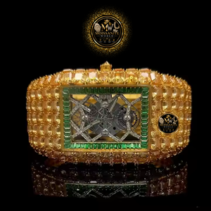 Reloj de Pulsera Mecánico para Hombre Moissanite World, Estilo Hip Hop, Esfera Rectangular Hueca, con Incrustaciones de Moissanita Simulada - Product Image 2