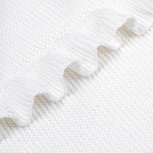 Eco-Friendly 100% Cotton Spring & Autumn <b>Knitted</b> Baby <b>Blanket</b> Solid Color Cute Design Machine Washable Customizable - Product Image 2